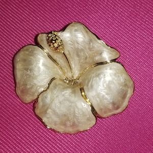 Vintage Hibiscus Flower Brooch by Joyti